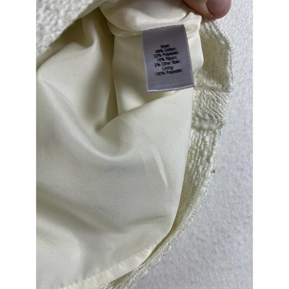 Jennifer Lopez cream lined Zipper Skirt size 4 New With Tag $50 gold embellished - Picture 5 of 10